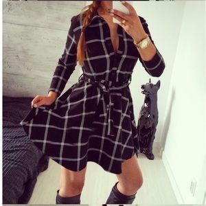 RESTOCKED ♡ NEW Autumn Plaid Black Dress